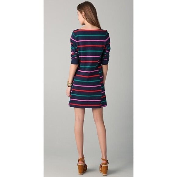 NWOT Marc by Marc Jacobs Mallory Multi Striped Dress Blue Green Red S - Picture 2 of 6